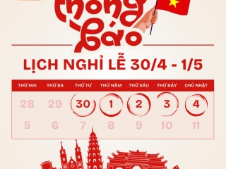 Chúc Mừng Ngày Giải Phóng Miền Nam 30.4 và Quốc Tế Lao Động 1.5